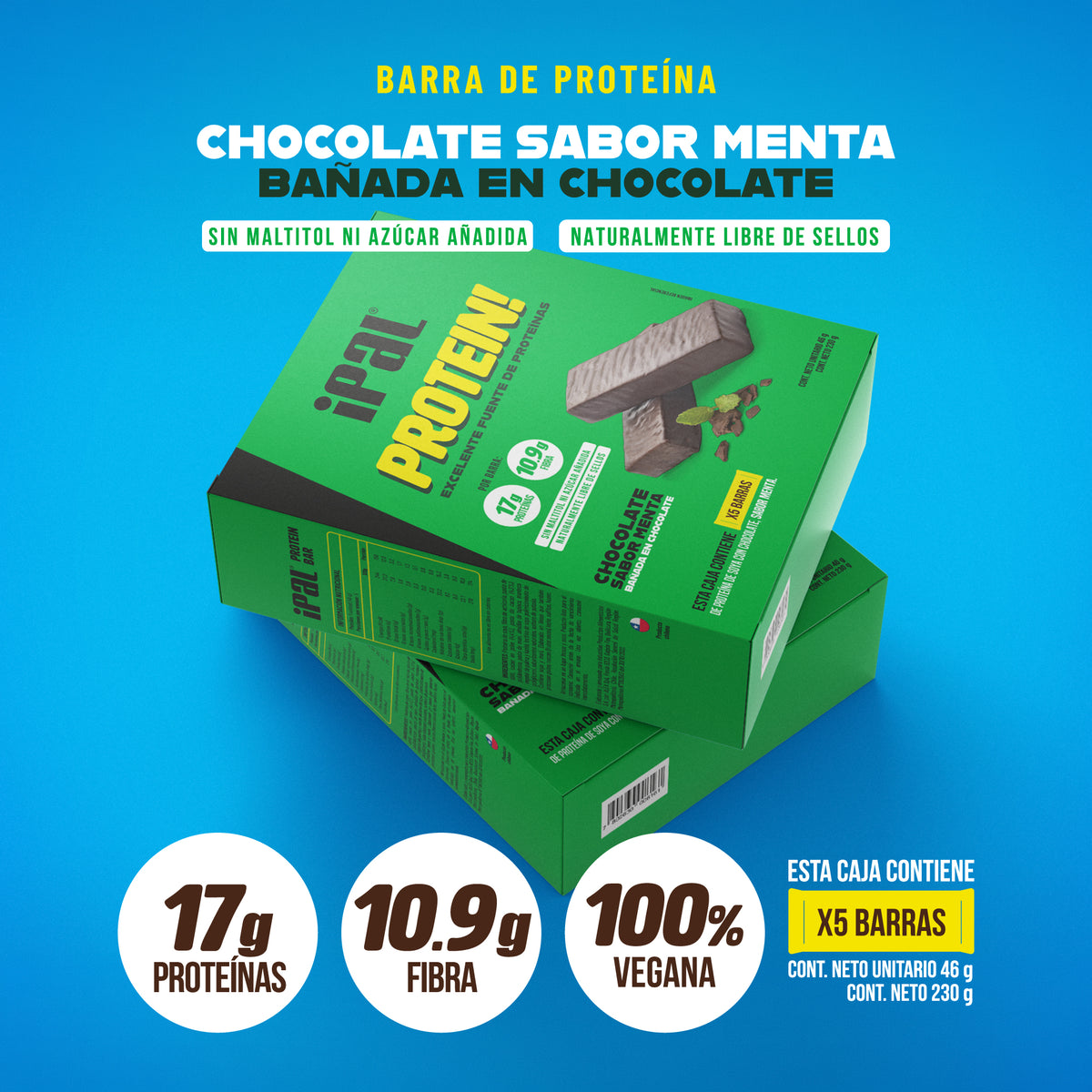 Barritas de proteína IPAL Protein! Chocolate Menta