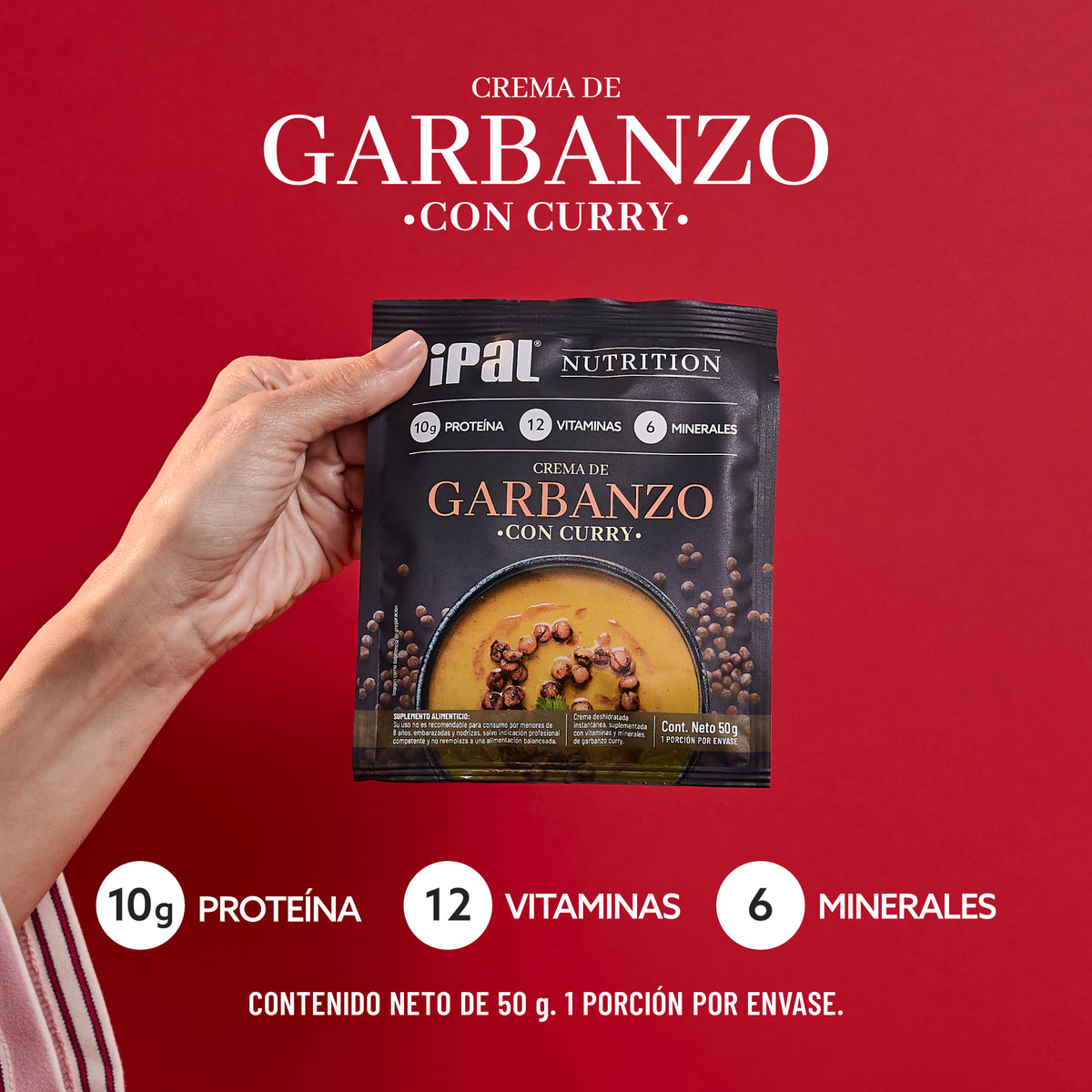 Crema Instantánea de Garbanzo con Curry IPAL Nutrition